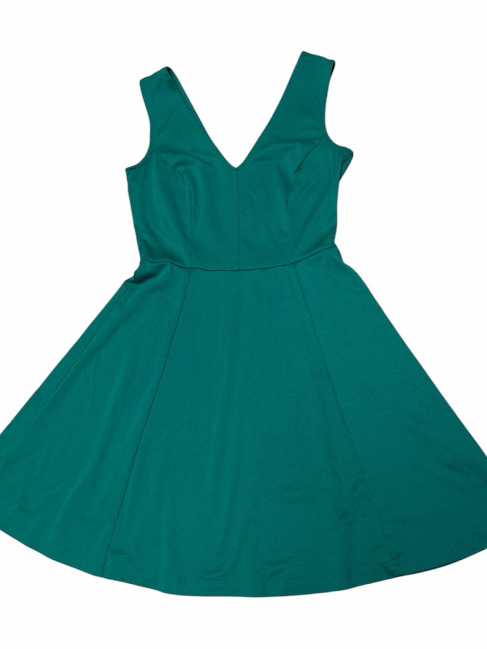 Sleeveless Teal V-Neck Fit & Flare Dress